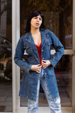 Vintage long light denim jacket (M)