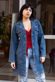 Vintage long light denim jacket (M)