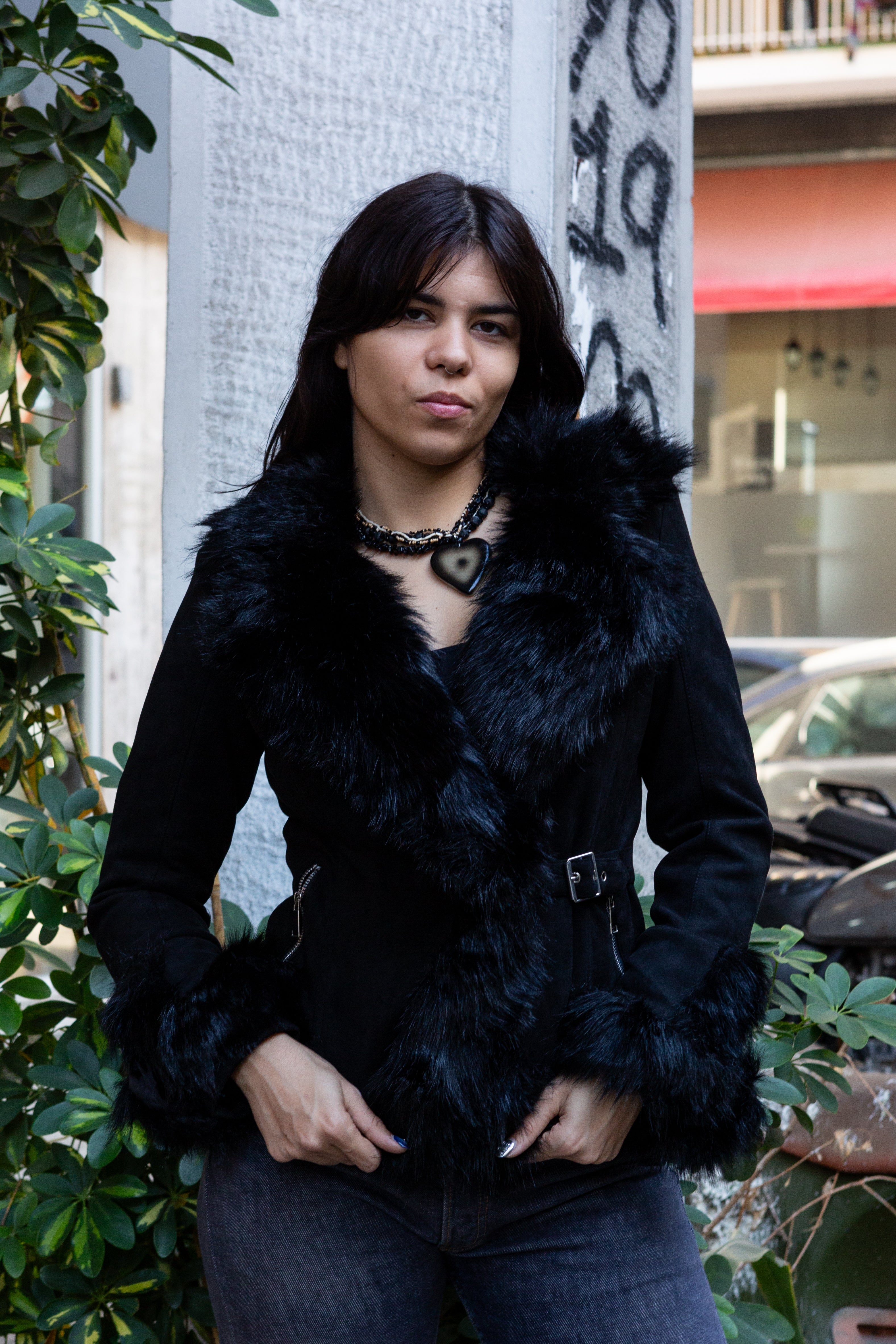 Super hot faux aghan style coat (S)