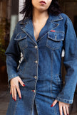 Vintage long light denim jacket (M)