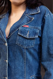 Vintage long light denim jacket (M)