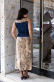 Super hot long linen and jean dress (M)