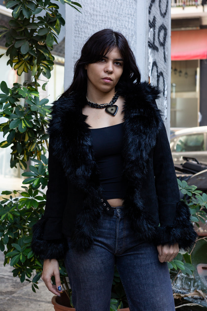 Super hot faux aghan style coat (S)