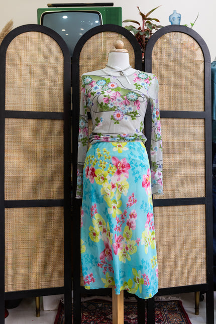 Vintage mesh floral skirt