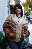 Vintage 1980s Shearling-Lined Aztec Print Jacket