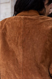 Vintage Men's genuine suede bomber jacket with warm lining (L)
