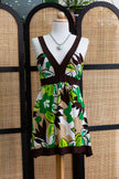 Super cute Y2K dress with retro 70s inspired print