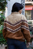 Vintage 1980s Shearling-Lined Aztec Print Jacket