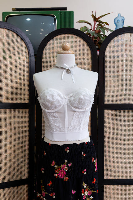 Vintage beautiful semi see-through corset top