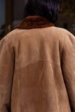 Vintage brown shearling suede jacket (XL)