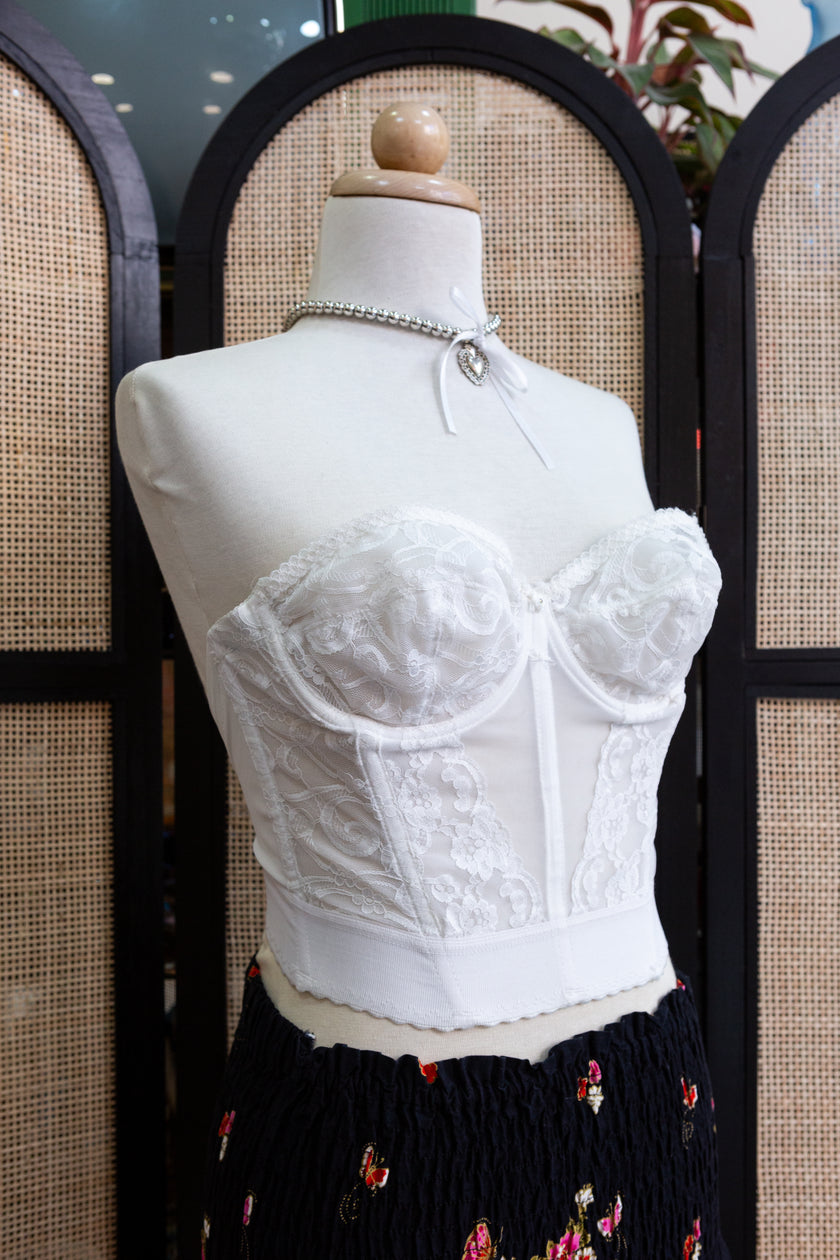 Vintage beautiful semi see-through corset top