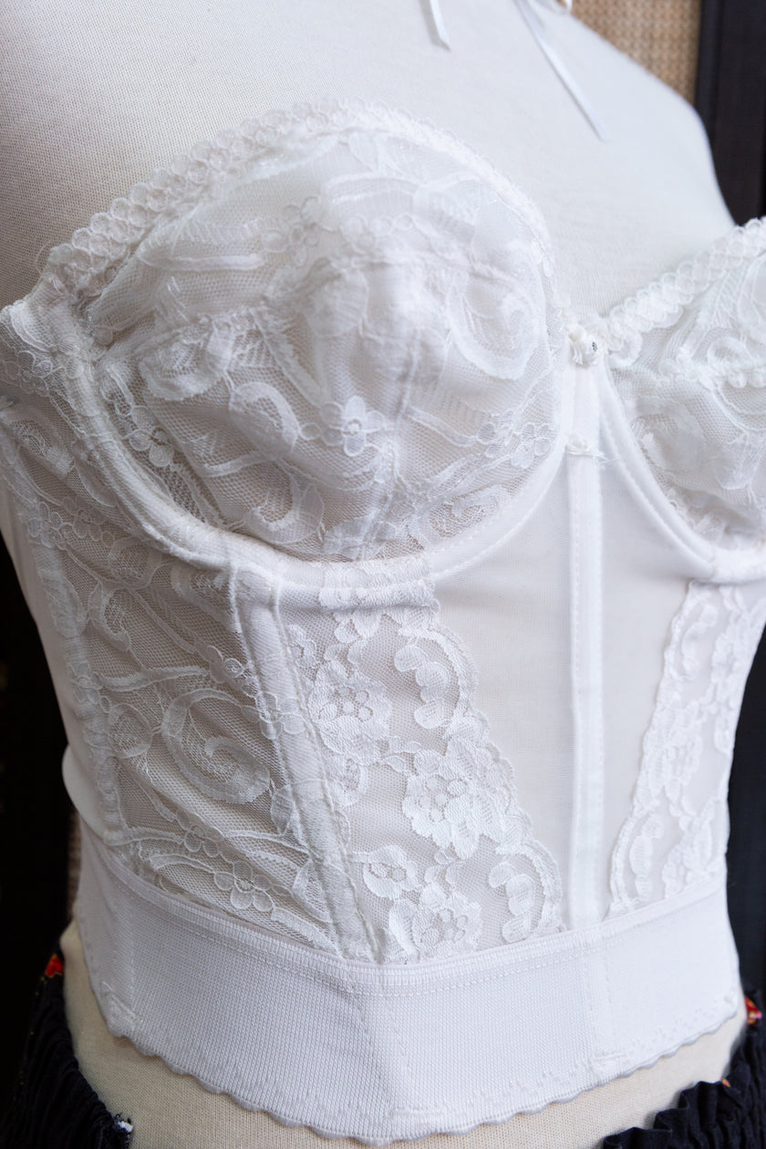 Vintage beautiful semi see-through corset top
