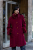 Stunning Vintage Mohair wool coat with faux fur trim (L)