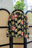 Vintage floral shirt with shoulder pads