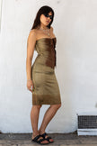 Stunning deadstock Cinema 100% silk corset & skirt set