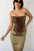 Stunning deadstock Cinema 100% silk corset & skirt set