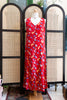 Maxi red floral dress