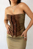 Stunning deadstock Cinema 100% silk corset & skirt set