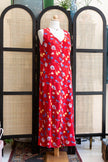 Maxi red floral dress