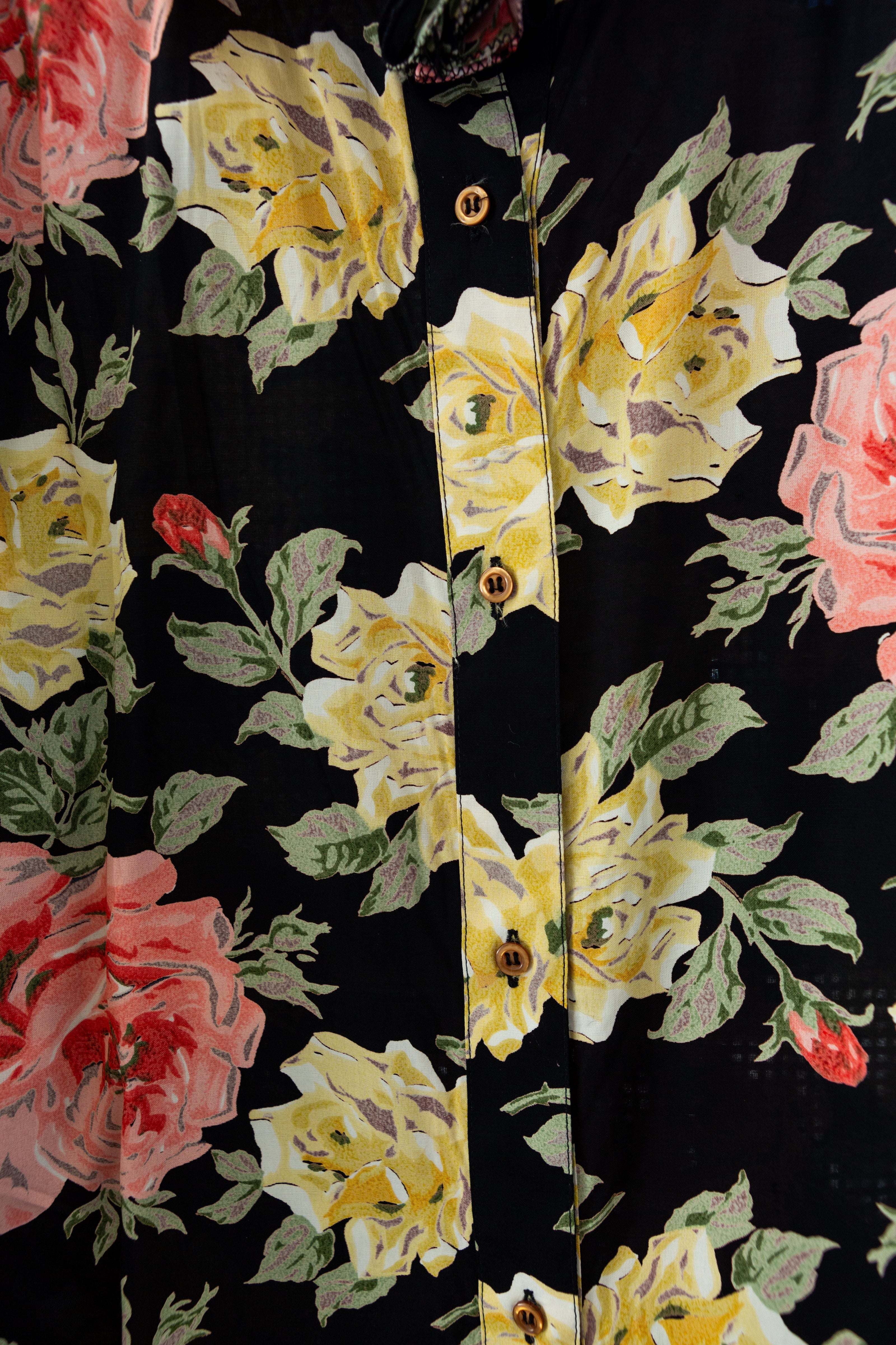 Vintage floral shirt with shoulder pads