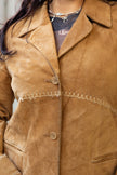 Amazing genuine leather jacket with emboidered details (M)