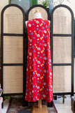 Maxi red floral dress