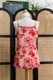 Super hot floral mesh semi see-through slip dress