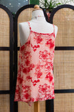 Super hot floral mesh semi see-through slip dress