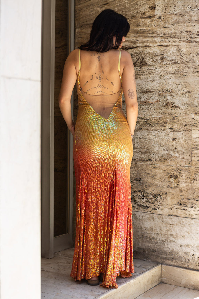 Absolutely stunning deadstock sequin sunset dress