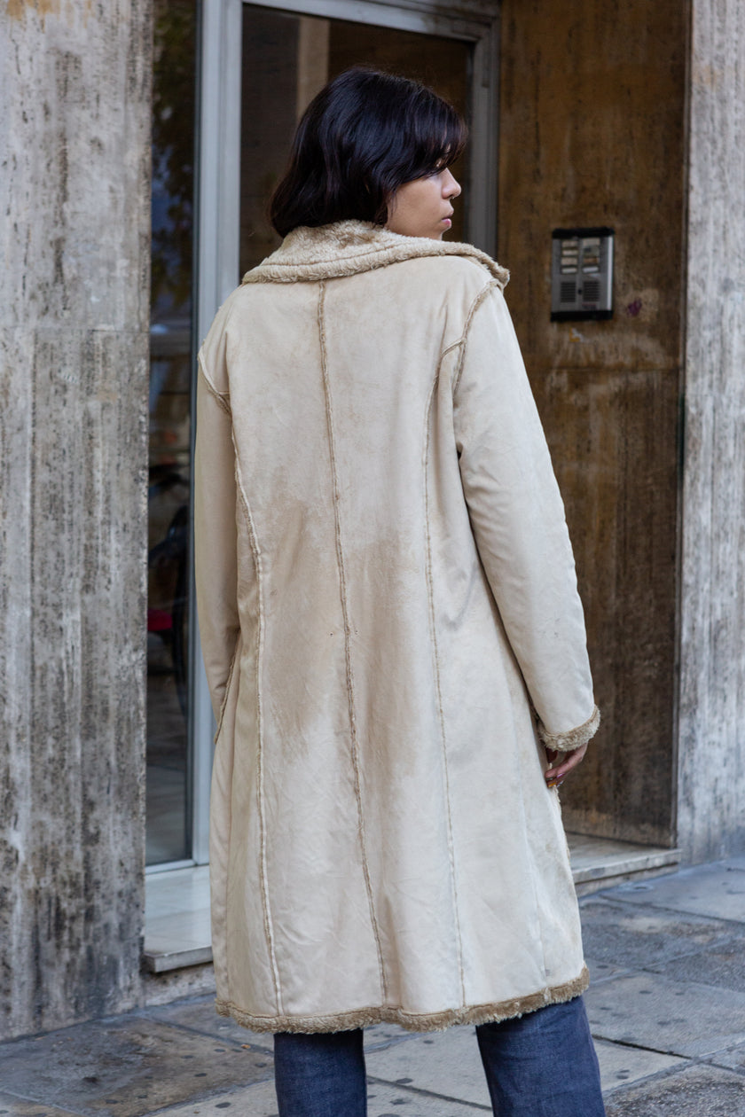 Vintage Y2K faux shearling coat (S/M)