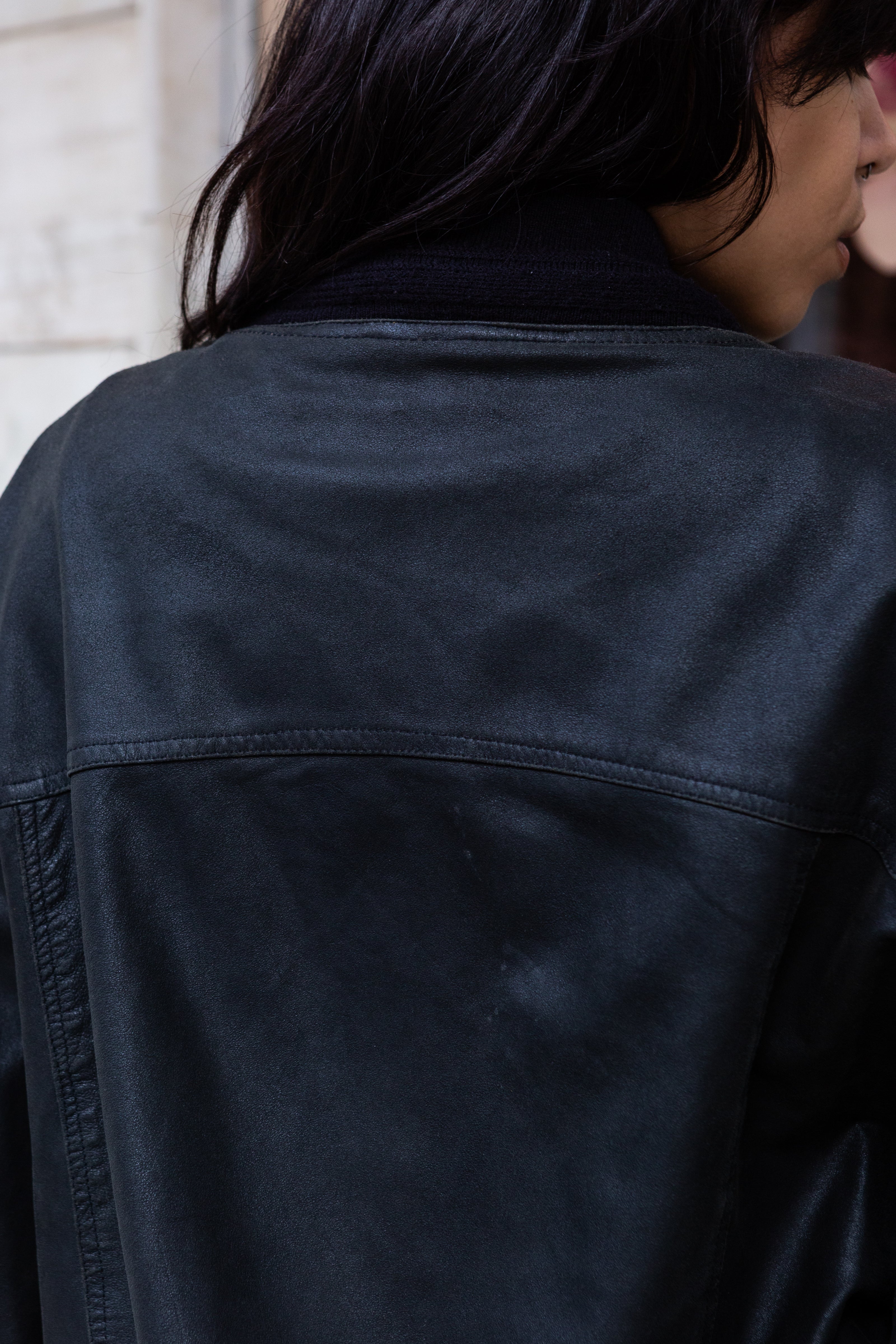 Vintage Men's light genuine leather bomber jacket (XL)