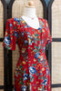 Beautiful red floral button up dress