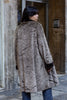 Retro Curly Faux Fur Coat with Dark Velvet Collar & Cuffs (L/XL)