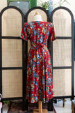 Beautiful red floral button up dress
