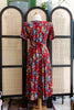 Beautiful red floral button up dress