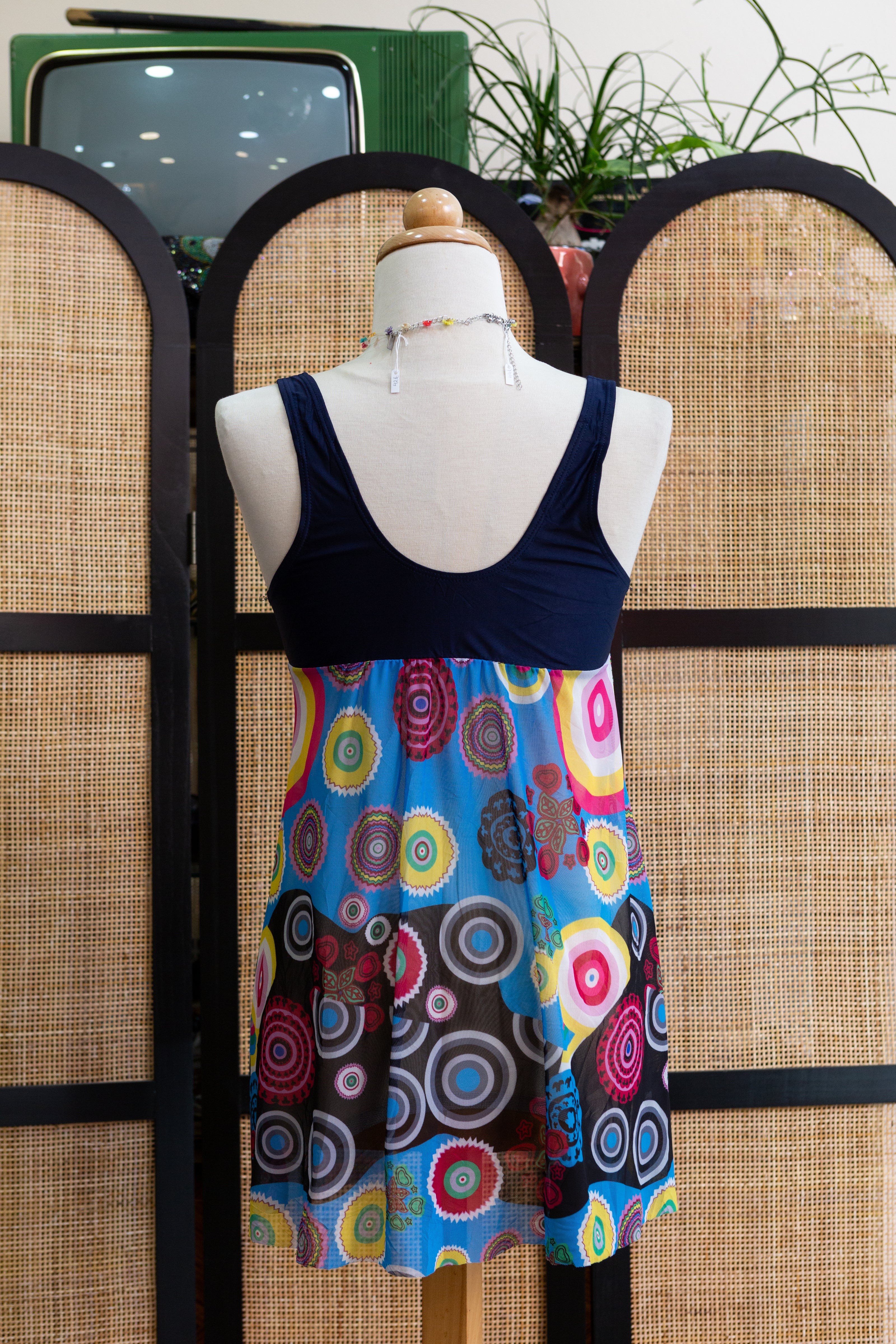 Super cute funky patterned dress (semi see-through)