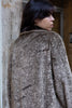 Retro Curly Faux Fur Coat with Dark Velvet Collar & Cuffs (L/XL)