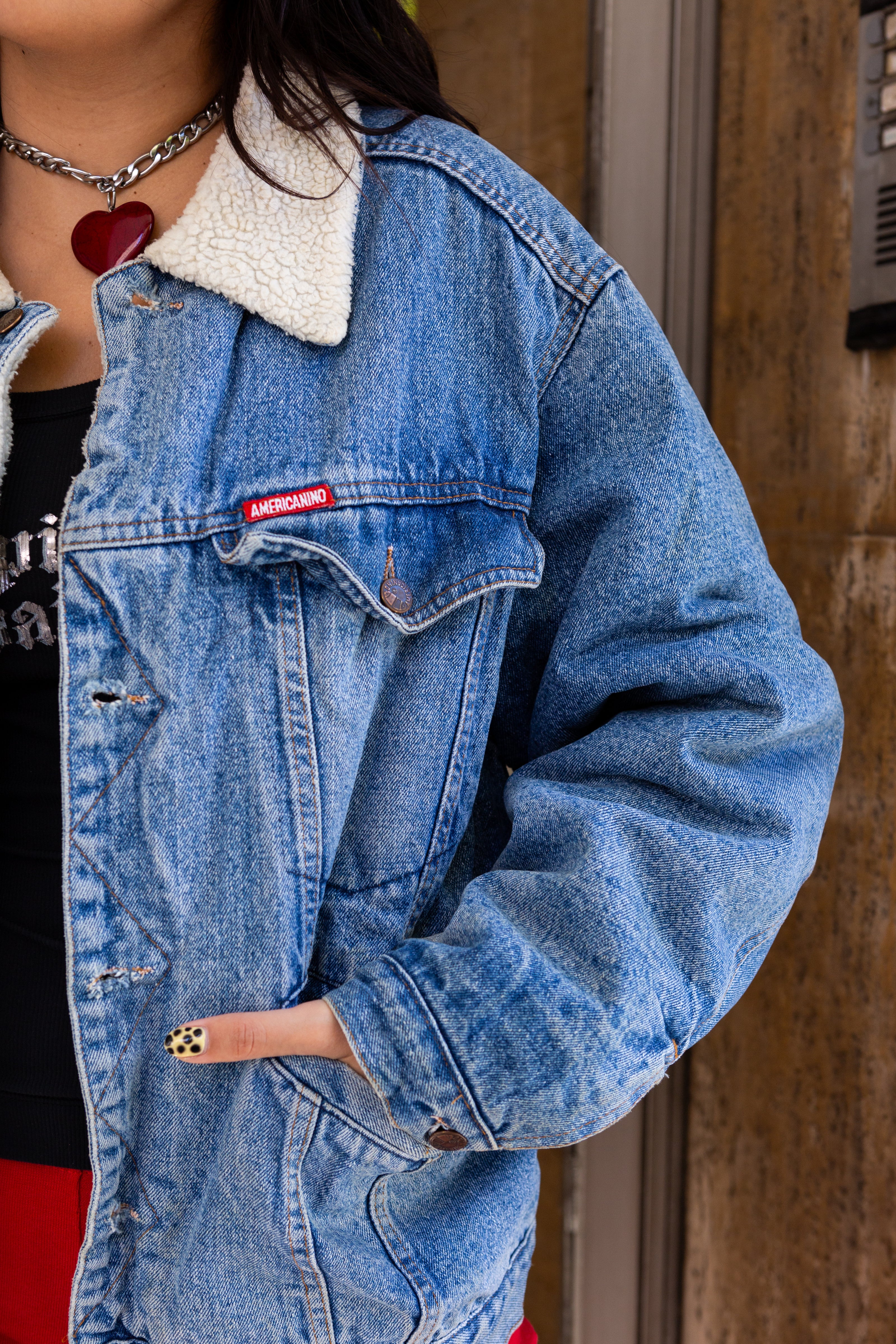 Vintage Americanino sherpa denim jacket