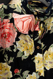 Vintage floral shirt with shoulder pads