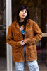 Vintage Brown Suede Utility Jacket  (M)