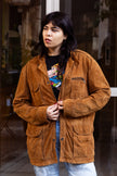 Vintage Brown Suede Utility Jacket  (M)