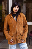 Vintage Brown Suede Utility Jacket  (M)