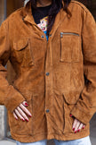 Vintage Brown Suede Utility Jacket  (M)