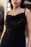 Stunning maxi MOTIVI black slip dress with sequin details