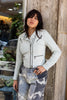 Vintage oof white biker leather jacket