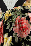 Vintage floral shirt with shoulder pads