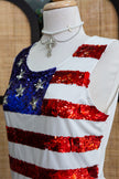 Hot American flag sequin top