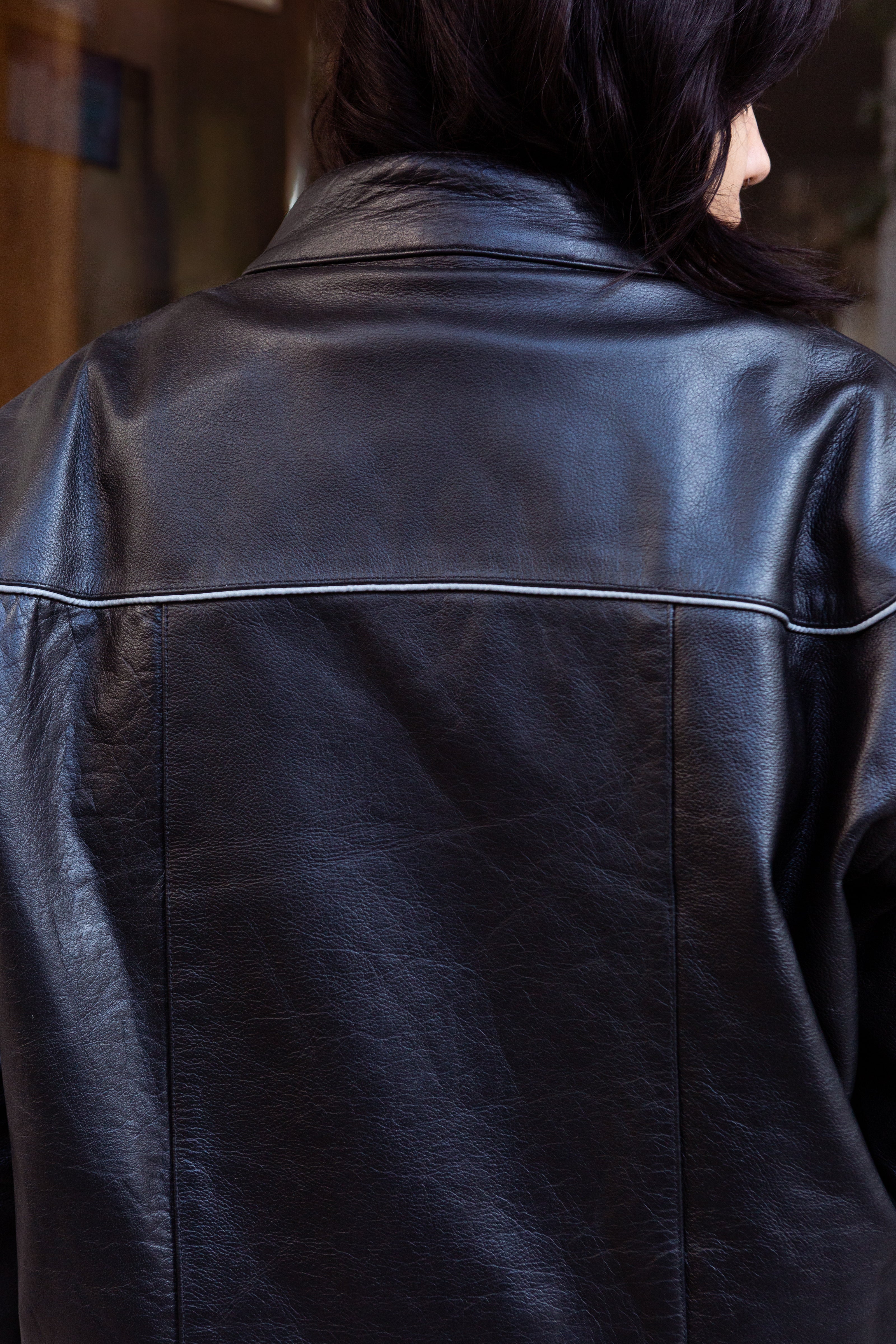 Vintage leather motorcycle jacket (XL)