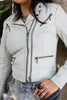 Vintage oof white biker leather jacket