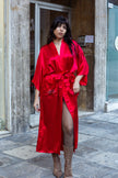 Stunning red 100% rayon chinese dragon robe